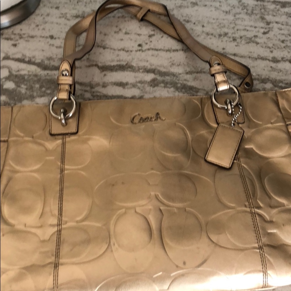 Metallic Coach tote bag